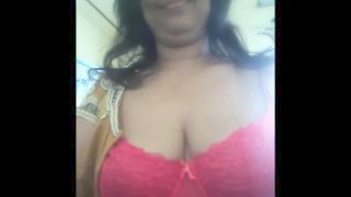 Indian Aunty Showing Large Titties Opening Blouse