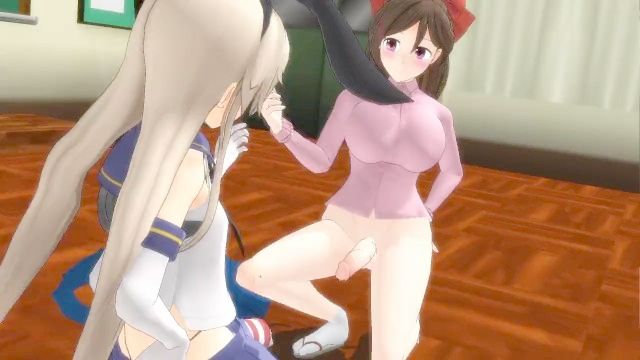 (mmd R 18) Kancolle Футанари