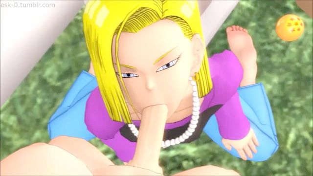 Android 18 Shaft Blowjob