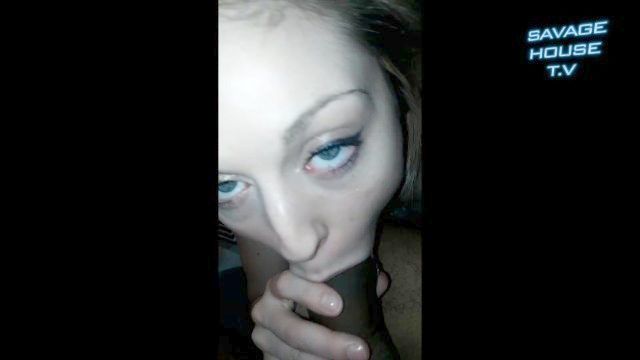 White Babe Loves To Give Head Huge Dark Person Willy
