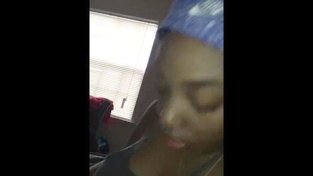 Non - Mature Thot Sucks Shaft While He’s On The Phone