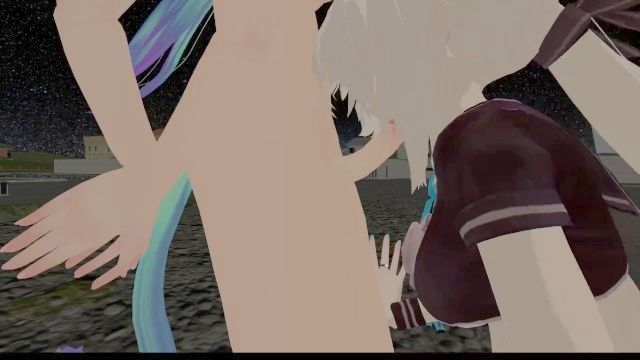 neko trampa de Hatsune Miku conseguir mamada en VR (sin audio)