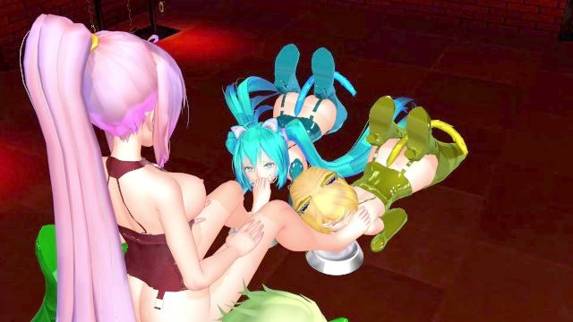 Luka поезда / кормит домашних животных (юри бондаж секс / фут фетиш) 3d MMD