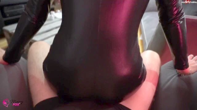 German Ginger Strokes Your Phallus With Latex Gloves