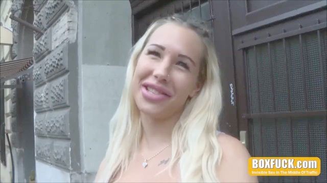 Fake Tits Teen Sucks & Screws In See Through Lorry