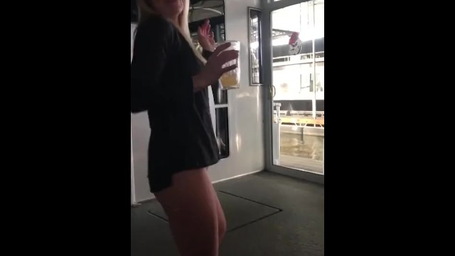 Cute Girl Dancing Bottomless On A Boat