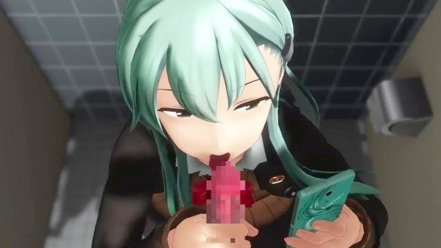 【MMD】 Hentai Mädchen Handjob in der Toilette 【3d anime】