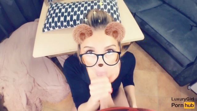 Honey Shags On The Table , Makes A Phallus Touch With Tongue And Swallows Jizz - Snapchat Porn