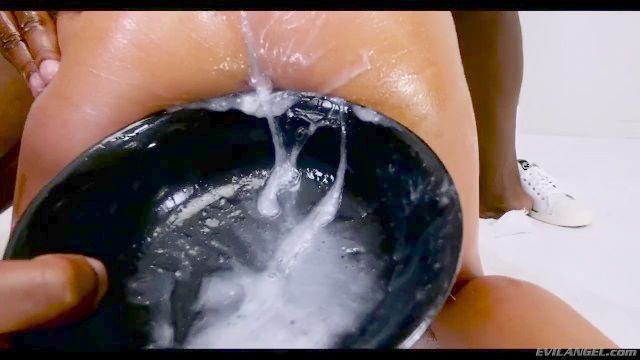 Great Asshole Have Action Internal Jizz Discharge In Funnel