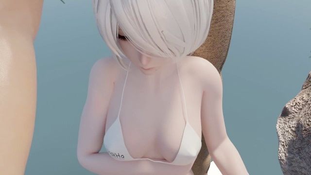 Niedlich 2b Im Weißen Bikini, Nier: Automaten, Mit Ton